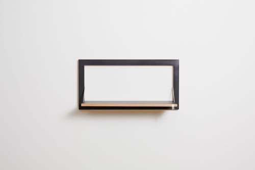 Folding Wall Shelf | Fläpps Shelf 80x40-1 | Wide Bookshelf, Plant Shelf, Birch Plywood, Black | Shelving in Storage by AMBIVALENZ