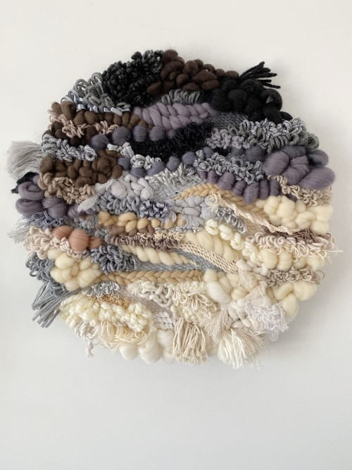 Round Yin Yang woven wall tapestry | Wall Hangings by Awesome Knots