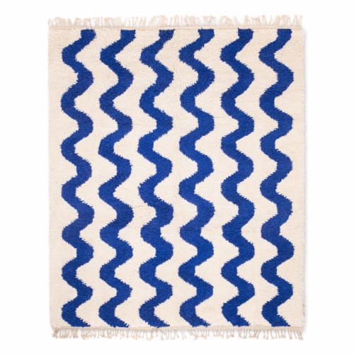 Handmade beni ourain rug, Authentic blue majorel | Area Rug in Rugs by Benicarpets