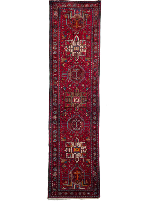 JUICY Rich Red Ground Vintage Persian Karaja | Bullet-Proof | Runner Rug in Rugs by The Loom House