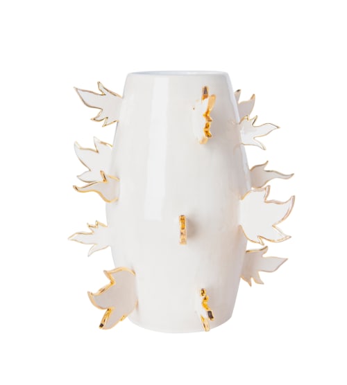 Gold Flame Vase | Vases & Vessels by OM Editions