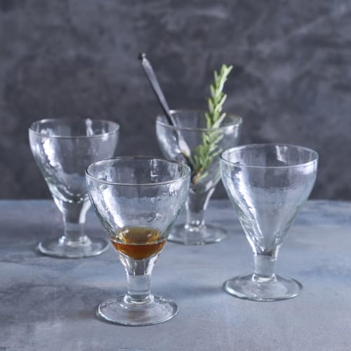 Pebbled Footed Goblets - Set of 4 | Glass in Drinkware by The Collective