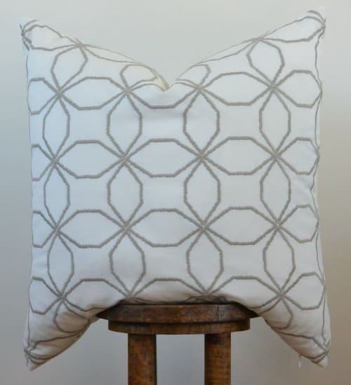 White Euro Decorative Pillow with Circles 26x26 | Pillows by Vantage Design