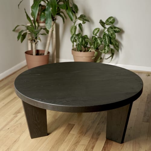 Charcoal Round Chunky Coffee Table | Tables by Crafted Glory