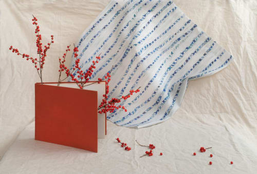Blanket Blue & White Fabric | Linens & Bedding by Stevie Howell