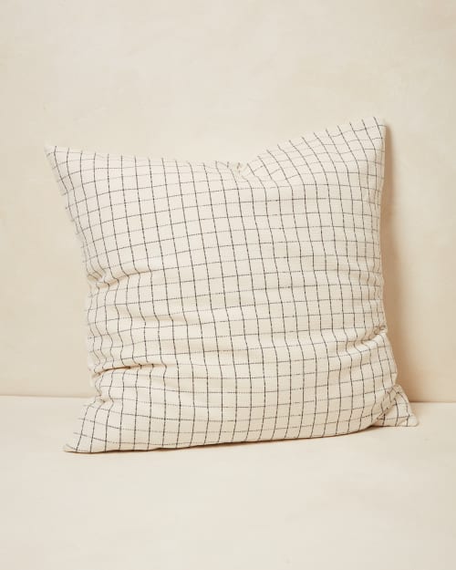 Grid Euro Sham - Cream | Pillows by MINNA