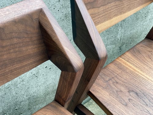 OSTERIA Modern Counter Stool with Cushion, Leather seat Stool, Barstool, USA made | Dining Chair in Chairs by Marco Bogazzi