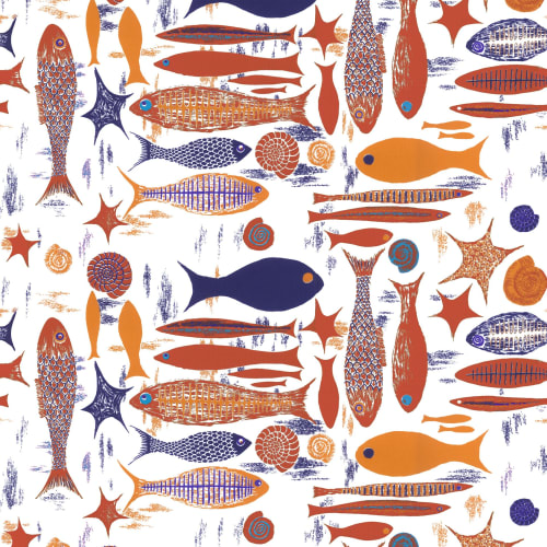 Ebb Tide - Red & Orange | Wallpaper in Wall Treatments by Wallcovetings by Brenda Houston