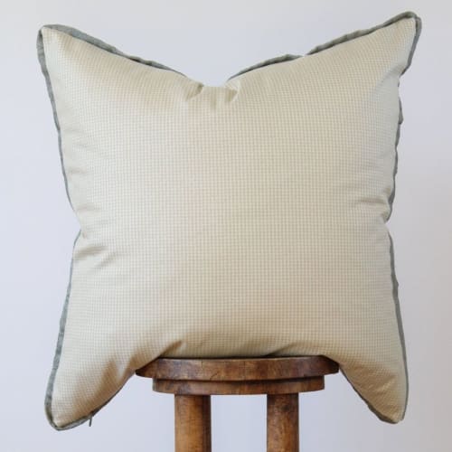 Cream & Grey Mini Check 24x24 | Pillows by Vantage Design