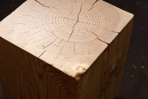 Hyo Table Natural | Pine Wood Cube Side Table | Tables by Alabama Sawyer