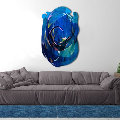 Dark Blue Swirl | Decorative Objects by Unlimited Art Project