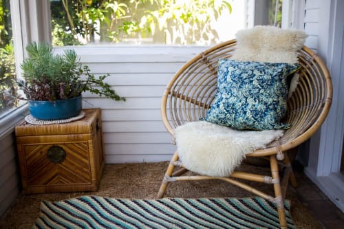 Batik Pillow | Blue and Green | Linens & Bedding by NEEPA HUT