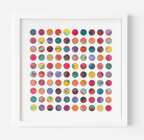 One Hundred Splash Dots Painting, Lavender | Collage in Paintings by Amelia Coward