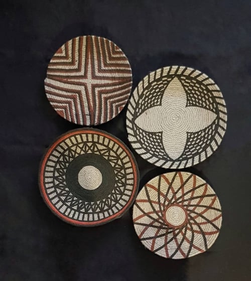 Set of 4 Boho Wall  Plate Decor | Ornament in Decorative Objects by Sarmal Design