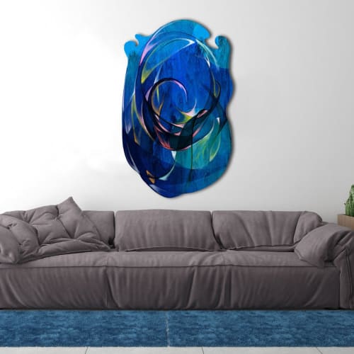 Dark Blue Swirl | Decorative Objects by Unlimited Art Project