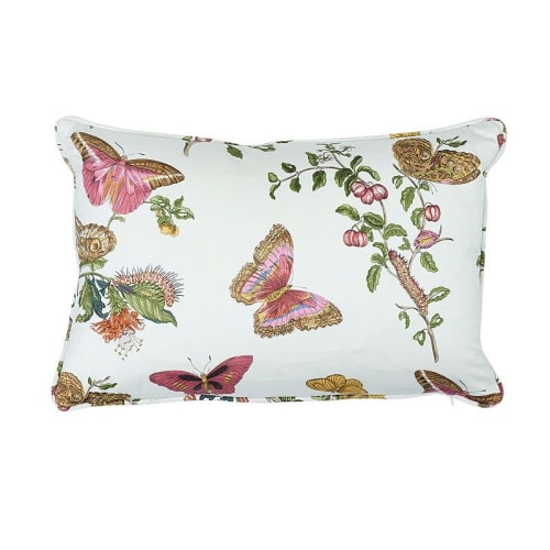 Baudin Butterfly Chintz Lumbar Pillow | Pillows by Kevin Francis Design