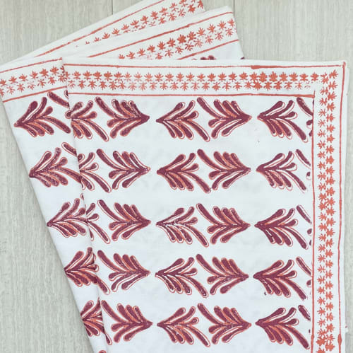 Table Runner - Palmetto, Coral and Mended Pink | Linens & Bedding by Mended