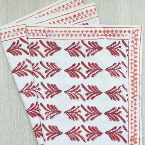 Table Runner - Palmetto, Coral and Mended Pink | Linens & Bedding by Mended