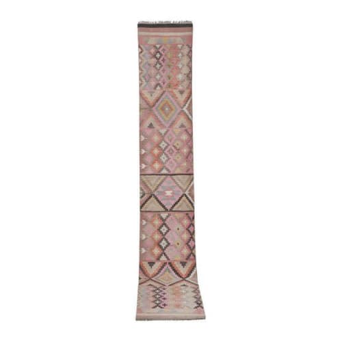 Mid Century Nomadic Wool Anatolian Hall Kilim Runner | Rugs by Vintage Pillows Store