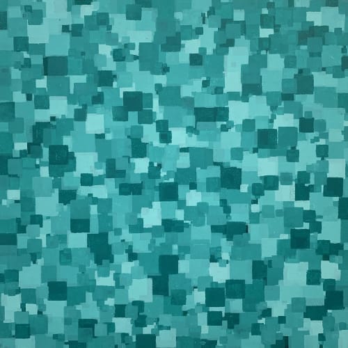 Squares Within Squares Green 20"x20" | Oil And Acrylic Painting in Paintings by Emeline Tate