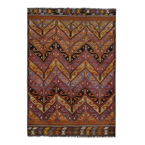 Handwoven Turkish Anatolia Kilim Oushak Rug | Rugs by Vintage Pillows Store