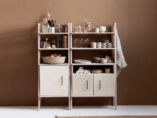 Modular wall shelving, Mid century modern kitchen org. | Storage by Plywood Project