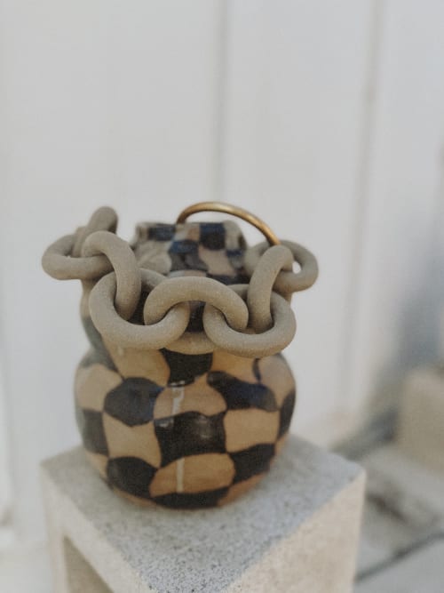 Dancing Checkered Chain vase | Vases & Vessels by isiko