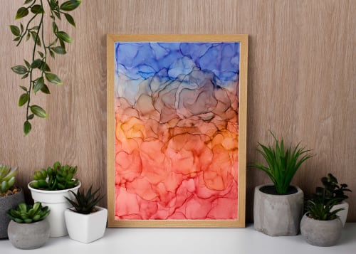 gilded sunset | abstract art original | Watercolor Painting in Paintings by Megan Spindler