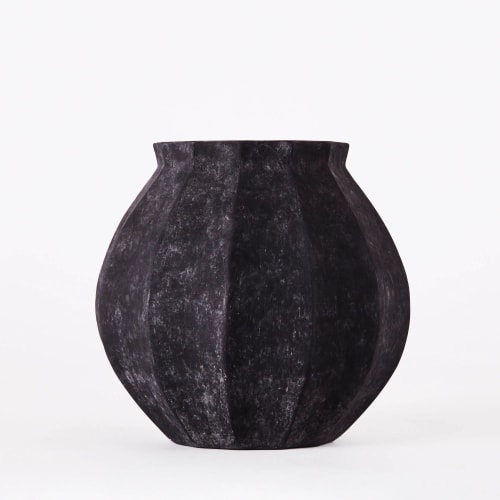 Wedges Vase Black | Work by District Loom
