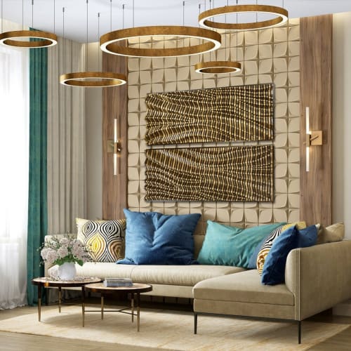 "SAHARA" Set of 2 Parametric Wood Wall Art Decor/100% Wood | Wall Hangings by ArtMillWork Design