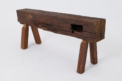 Bench, Reclaimed Wood Beam, Rustic, Organic Form, Indoor & Outdoor | Benches & Ottomans by Logniture