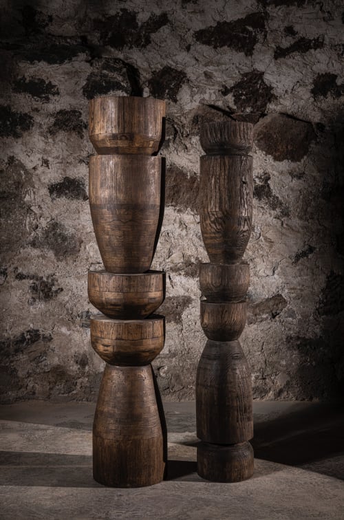 Set of Oak Totems | Decorative Objects by NO AGE FURNITURE STUDIO