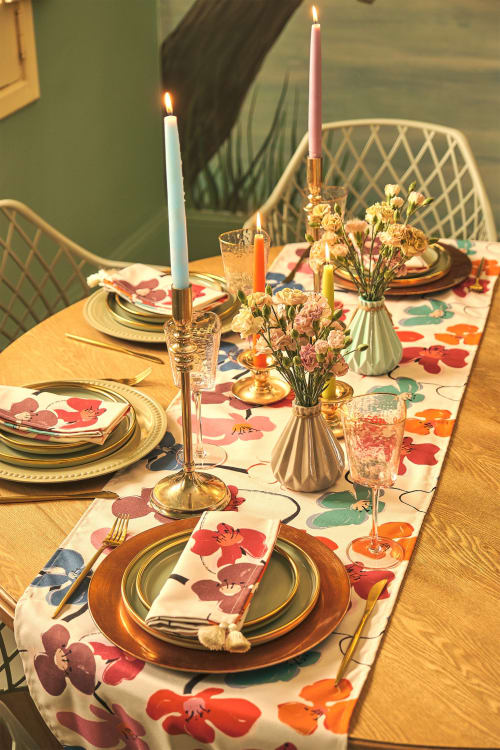 Retro Flowers Table Runner | Linens & Bedding by OSLÉ HOME DECOR