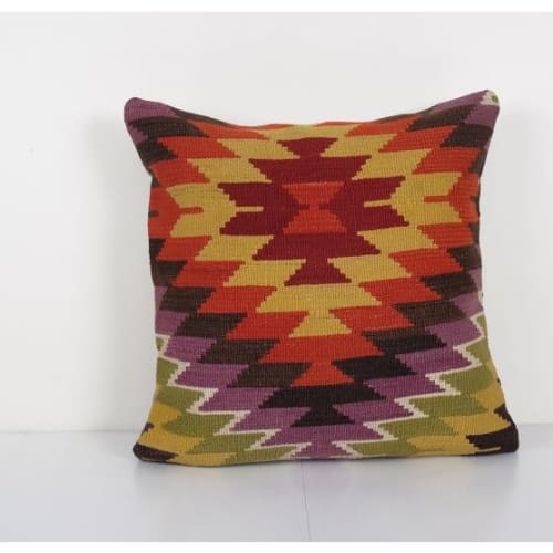 Handmade Organic Diamond Square Pillow Cover, Ethnic Chair D | Pillows by Vintage Pillows Store