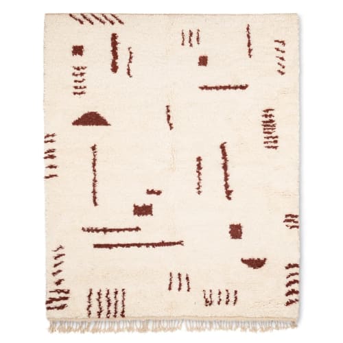 Beni ourain rug, brown and white moroccan rug | Area Rug in Rugs by Benicarpets