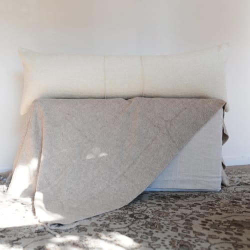 Butter Cloud Wool with Pleats Lumbar Pillow 16x48 | Pillows by Vantage Design