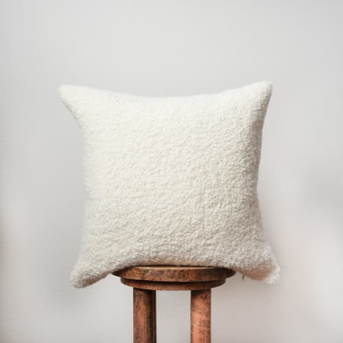 Cream Nubby Alpaca Boucle Pillow 20x20 | Pillows by Vantage Design