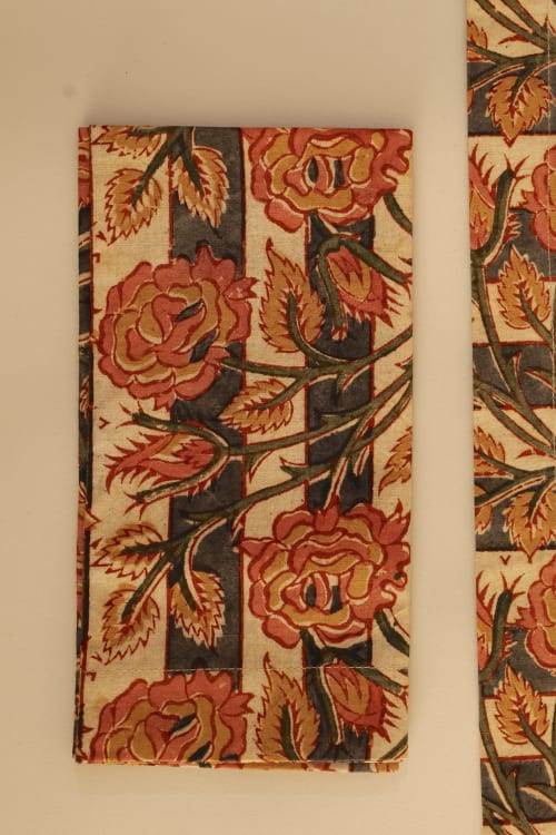 Heritage Floral Kalamkari Napkins, Set of 4 | Linens & Bedding by Ninéh