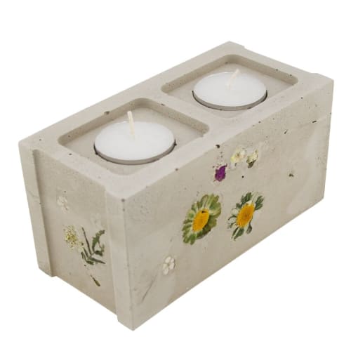Flora Mini Cinderblock Candle Holder | Decorative Objects by Caos Motē