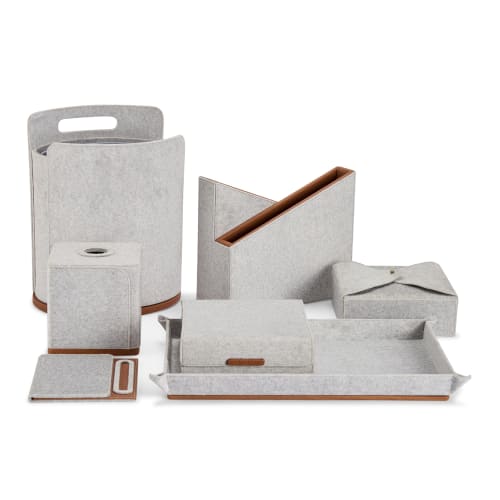 Burnished with Leather Room Set | Decorative Objects by Rikan