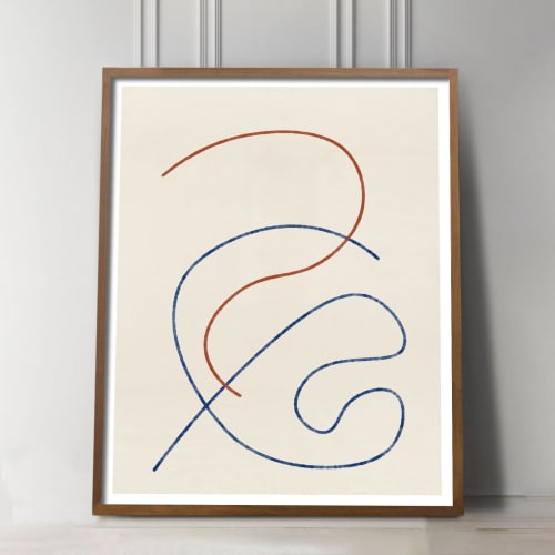 Scandinavian Minimalist Abstract Line Drawing, Mid-Century | Prints by Capricorn Press