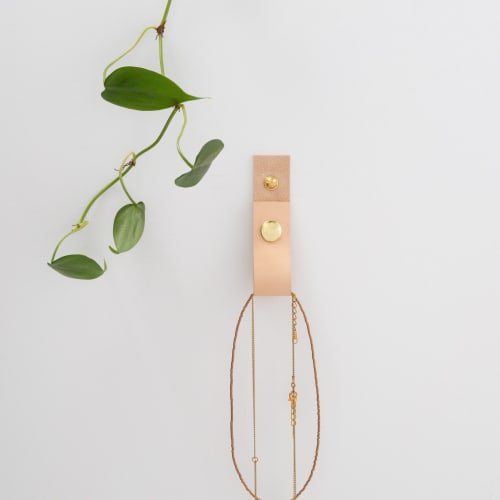 Small Leather Snap Wall Strap [Flat End] | Storage by Keyaiira | leather + fiber | Artist Studio in Santa Rosa