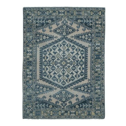 Authentic Turkish Oushak Blue Handmade Wool Rug with Rich | Rugs by Vintage Pillows Store