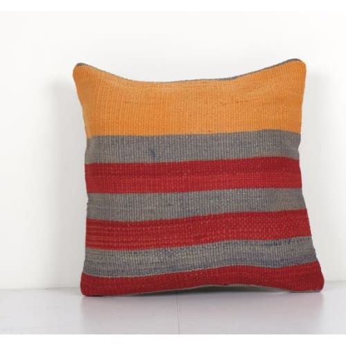 Striped Turkish Kilim Pillow Cover, Bohemian Kilim Pillow, T | Pillows by Vintage Pillows Store