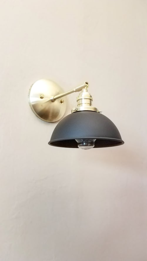 Adjustable Wall Light - Gold and Black Modern Sconce | Sconces by Retro Steam Works