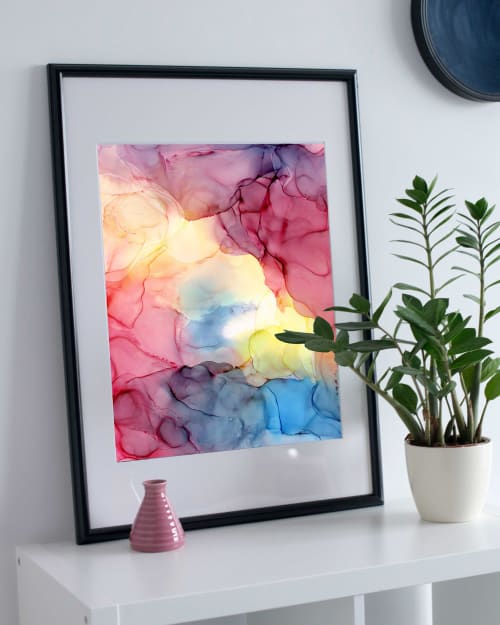 radiant eclipse | abstract art original | Watercolor Painting in Paintings by Megan Spindler