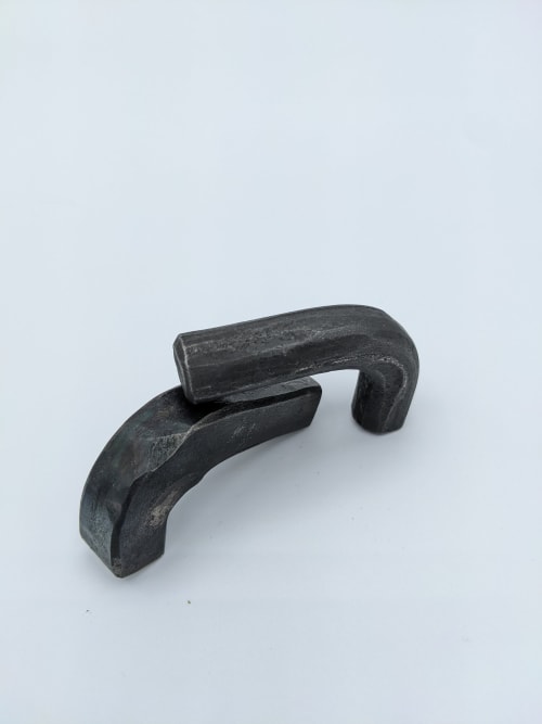Hand Forged Iron "L" Drawer Cabinet Knob Pull | Hardware by Element Metal & Woodcraft
