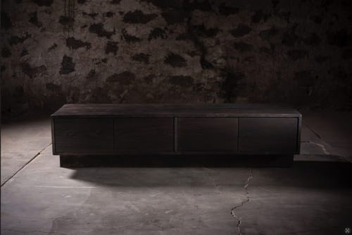 Obsidian Console | Burned Solid Oak – Plain or Figured | Tables by NO AGE FURNITURE STUDIO
