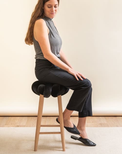 Black Velvet Knot Bar Stool | Chairs by Knots Studio
