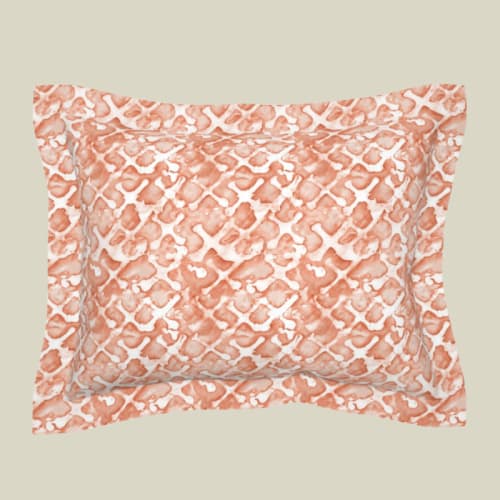 Pillow Sham Ceplok, Cinnamon | Pillows by Philomela Textiles & Wallpaper